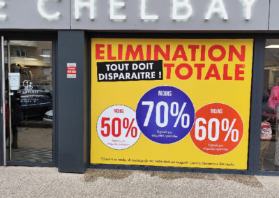 Habillage vitrine – Elimination totale avant déménagement