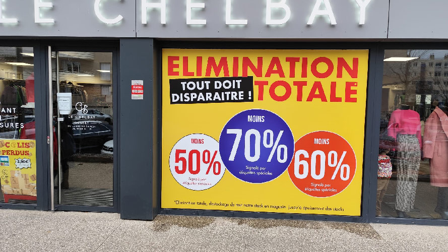 Habillage vitrine – Elimination totale avant déménagement